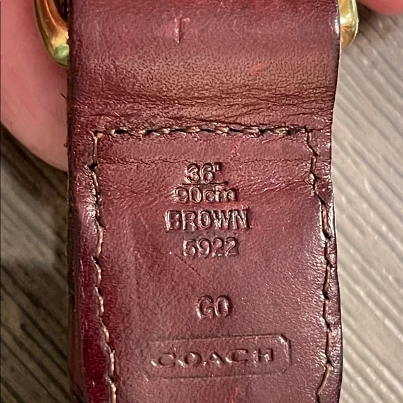 Coach Men’s Brown Braided Leather Belt Gold Brass Buckle 5922 Size 36” - Picture 5 of 16